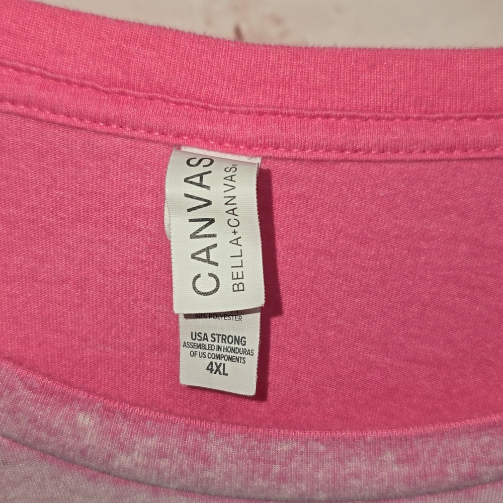 Canvas Bleached Breast Cancer Awareness T-shirt Womens Size 4x - Picture 3 of 7